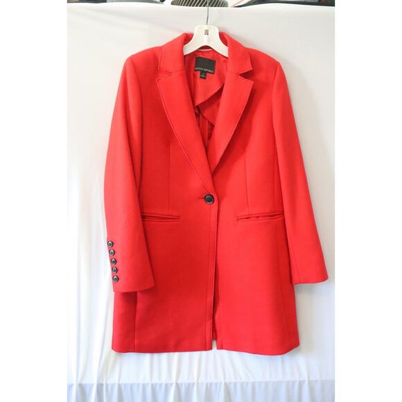 Banana Republic Italian Melton Car Coat Red Wool Size 4 - Picture 1 of 5
